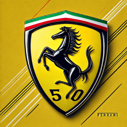 representacion del logo de ferrari como escudo